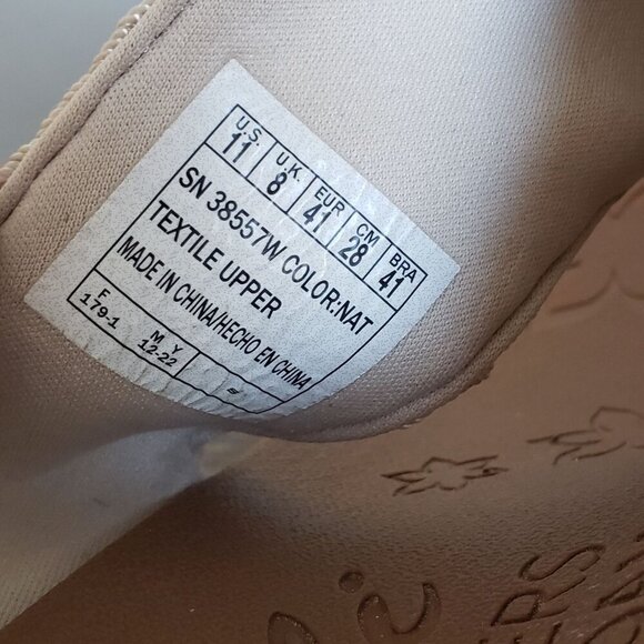 Skechers Crochet Beverlee Fancy Work Wedge Sandals Natural Size Women's 11 Beach - Picture 9 of 10